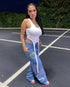 Multi-pocket Colorful Heart Print Jeans Women's Flared Pants - ROUTINE FASHION